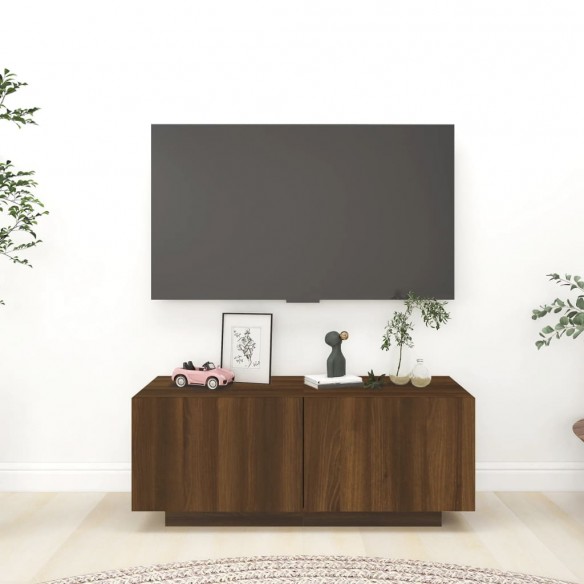 Meuble TV Chêne marron 100x35x40 cm Bois d'ingénierie