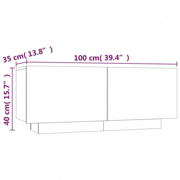 Meuble TV Chêne marron 100x35x40 cm Bois d'ingénierie