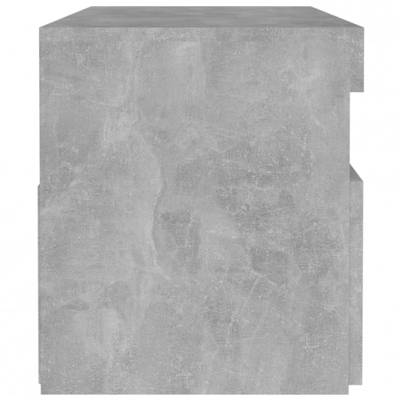 Tables de chevet avec lumières LED 2 pcs gris béton 60x35x40 cm