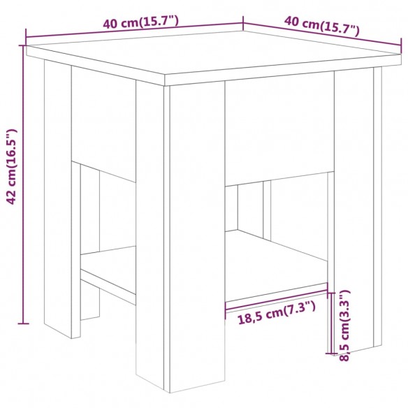 Table basse Gris béton 40x40x42 cm Bois d'ingénierie