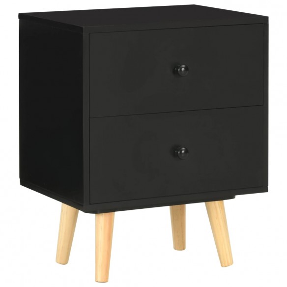 Tables de chevet 2 pcs Noir 40 x 30 x 50 cm Pin massif