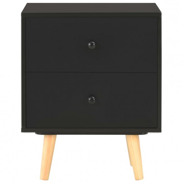 Tables de chevet 2 pcs Noir 40 x 30 x 50 cm Pin massif