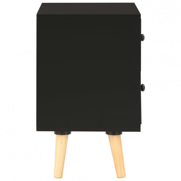 Tables de chevet 2 pcs Noir 40 x 30 x 50 cm Pin massif