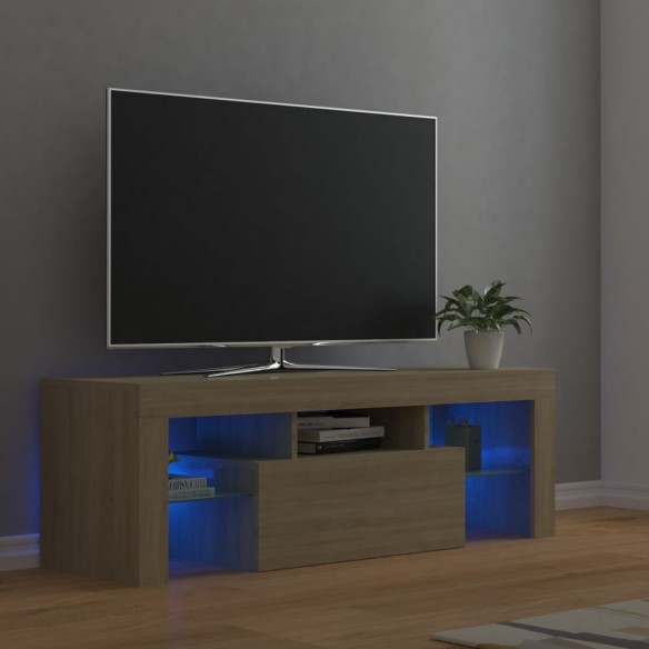 Meuble TV avec lumières LED chêne sonoma 120x35x40 cm