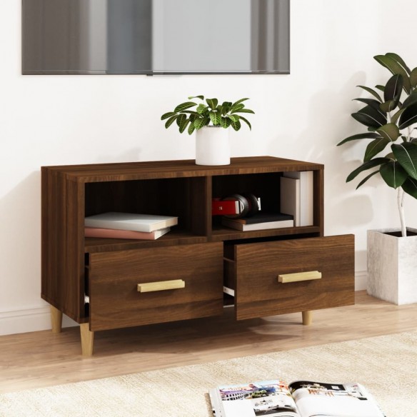 Meuble TV Chêne marron 80x36x50 cm Bois d'ingénierie