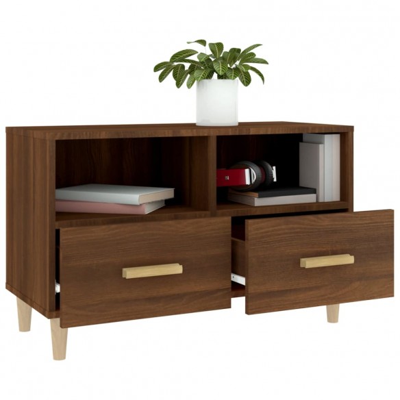 Meuble TV Chêne marron 80x36x50 cm Bois d'ingénierie