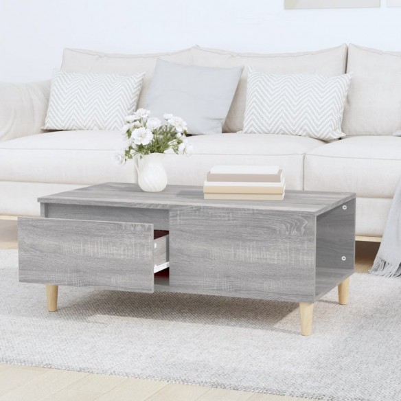 Table basse Sonoma gris 90x50x36,5 cm Bois d'ingénierie