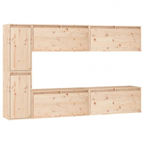 Meubles TV 6 pcs Bois massif de pin