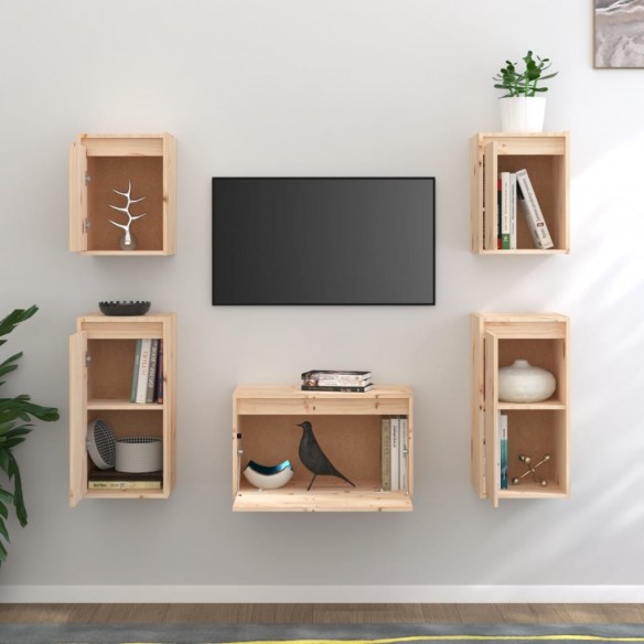 Meubles TV 5 pcs Bois massif de pin