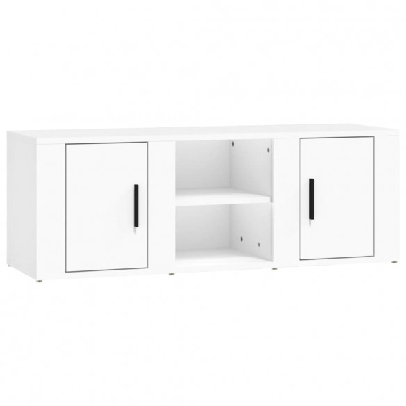 Meuble TV Blanc 100x31,5x35 cm Bois d'ingénierie