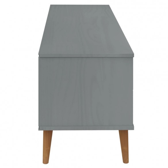 Meuble TV MOLDE Gris 158x40x49 cm Bois de pin massif