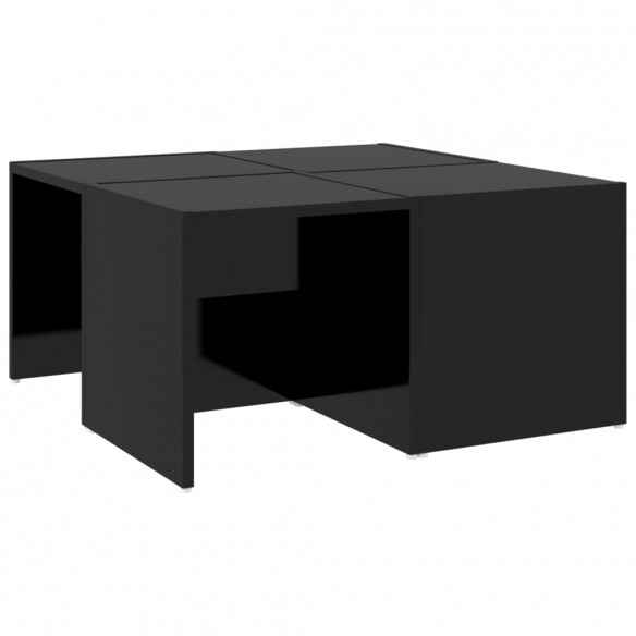 Tables basses 4 pcs Noir brillant 33x33x33 cm Aggloméré