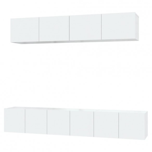 Ensemble de meubles TV 5 pcs Blanc brillant Bois d'ingénierie