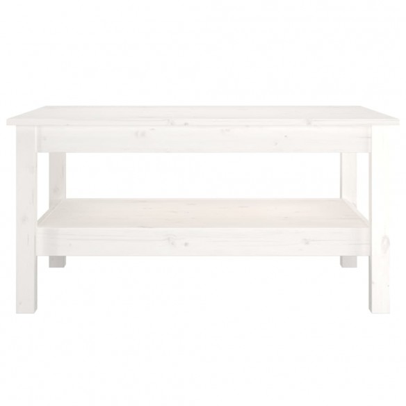 Table basse Blanc 80x50x40 cm Bois massif de pin