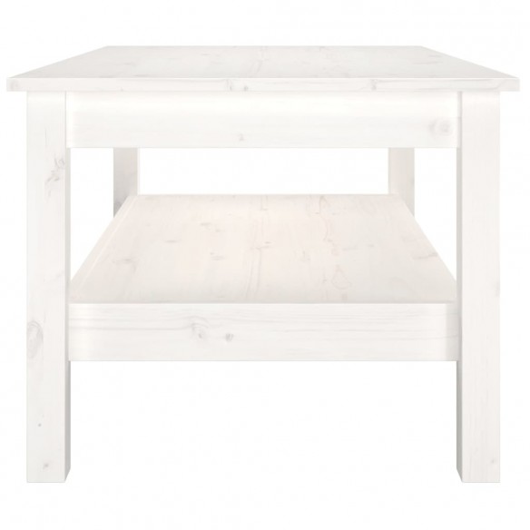 Table basse Blanc 80x50x40 cm Bois massif de pin