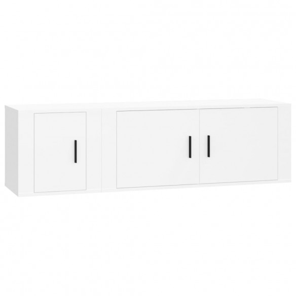 Ensemble de meubles TV 2 pcs Blanc Bois d'ingénierie