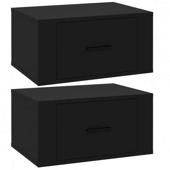 Tables de chevet murales 2 pcs Noir 50x36x25 cm