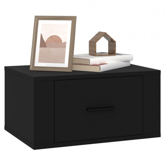 Tables de chevet murales 2 pcs Noir 50x36x25 cm