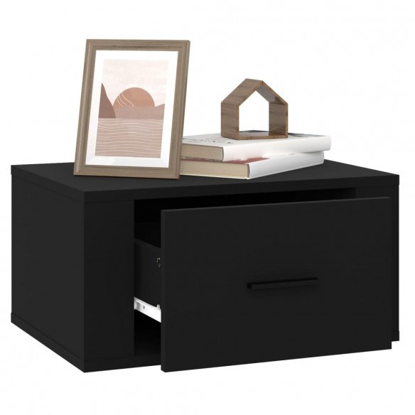 Tables de chevet murales 2 pcs Noir 50x36x25 cm