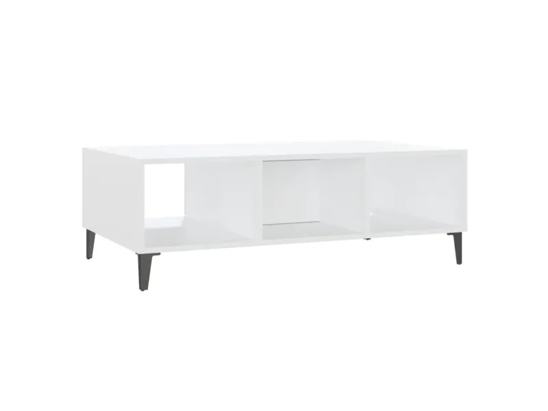 Table basse Blanc 103,5x60x35 cm Aggloméré