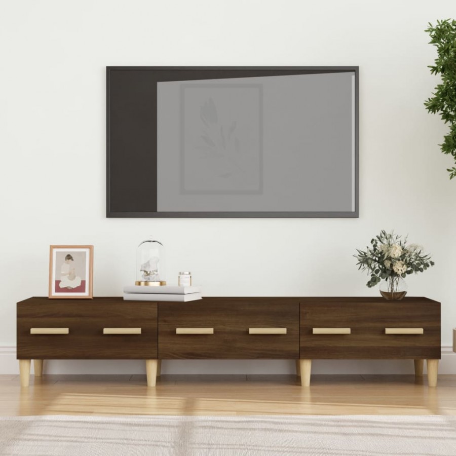 Meuble TV Chêne marron 150x34,5x30 cm Bois d'ingénierie