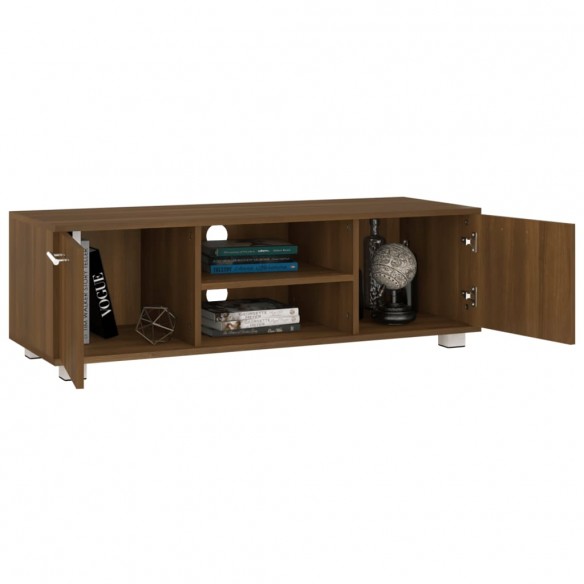 Meuble TV chêne marron 110x40x35 cm bois d'ingénierie