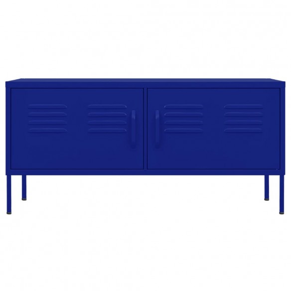 Meuble TV Bleu marine 105x35x50 cm Acier