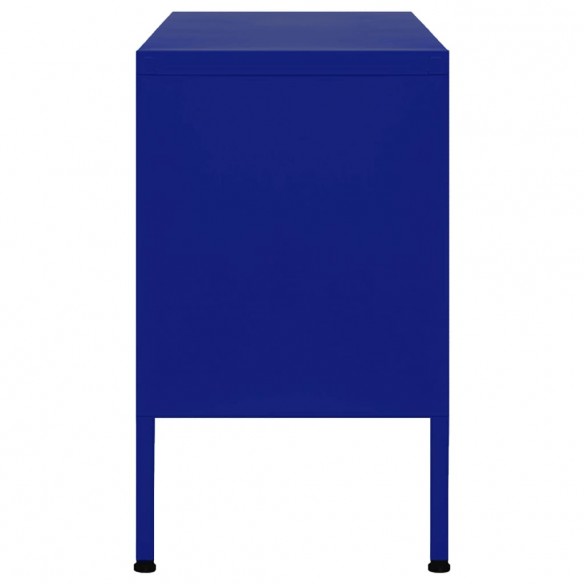 Meuble TV Bleu marine 105x35x50 cm Acier