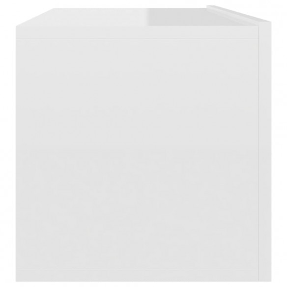 Meuble TV Blanc brillant 100x30x30 cm Aggloméré