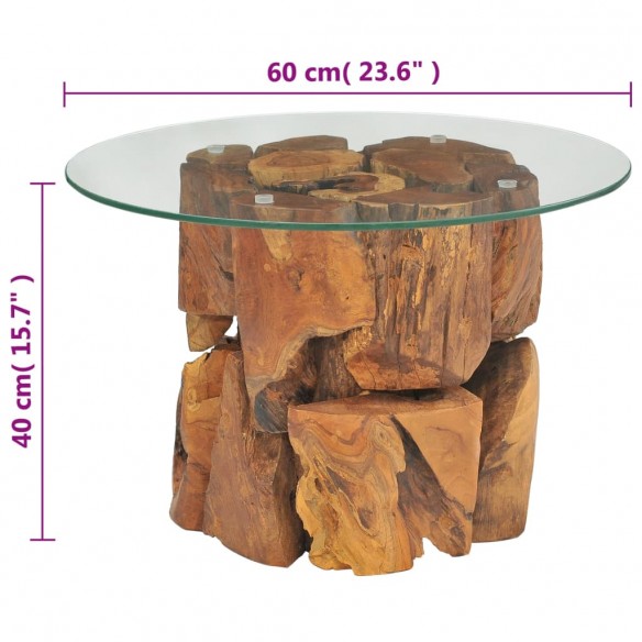 Table basse Bois flottant de teck massif 60 cm