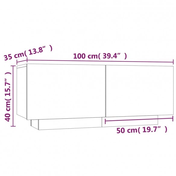 Table de chevet Chêne fumé 100x35x40 cm Bois d'ingénierie