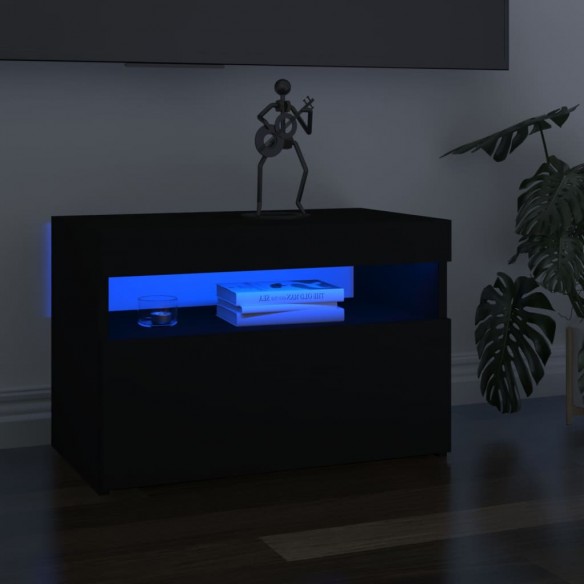 Meubles TV avec lumières LED 2 pcs Noir 60x35x40 cm