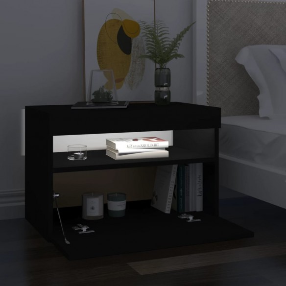 Meubles TV avec lumières LED 2 pcs Noir 60x35x40 cm