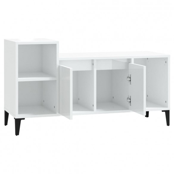 Meuble TV Blanc brillant 100x35x55 cm Bois d'ingénierie