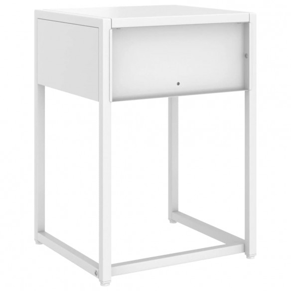 Table de chevet Blanc 38x35x54 cm Acier