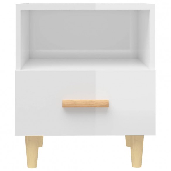 Tables de chevet 2 pcs Blanc brillant 40x35x47 cm