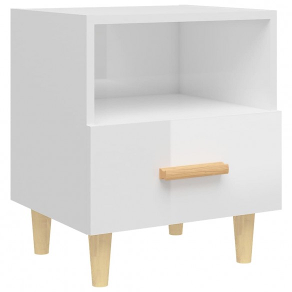 Tables de chevet 2 pcs Blanc brillant 40x35x47 cm