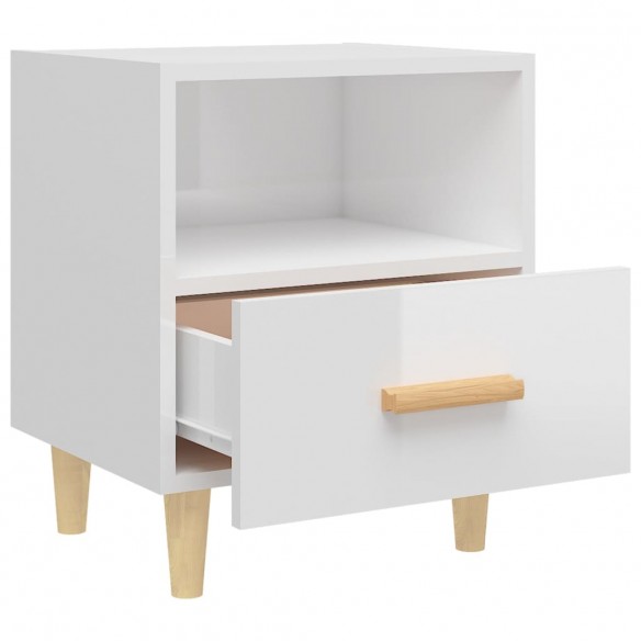 Tables de chevet 2 pcs Blanc brillant 40x35x47 cm