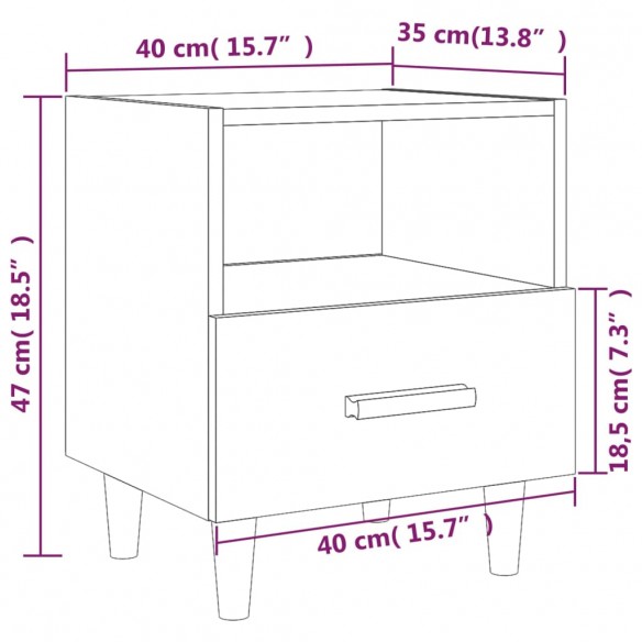 Tables de chevet 2 pcs Blanc brillant 40x35x47 cm