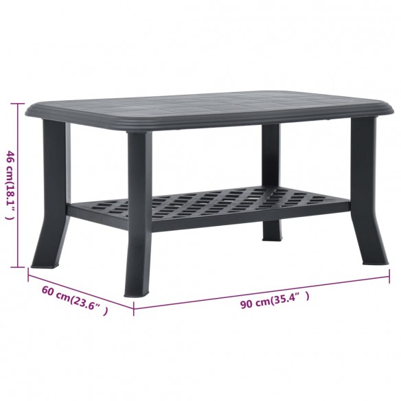 Table basse Anthracite 90 x 60 x 46 cm Plastique