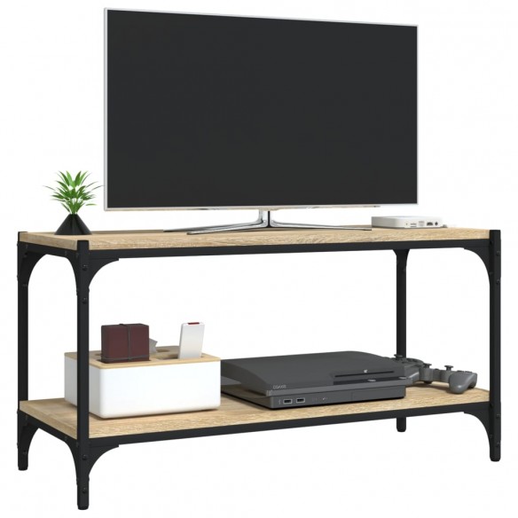 Meuble TV Chêne sonoma 80x33x41 cm Bois d'ingénierie et acier