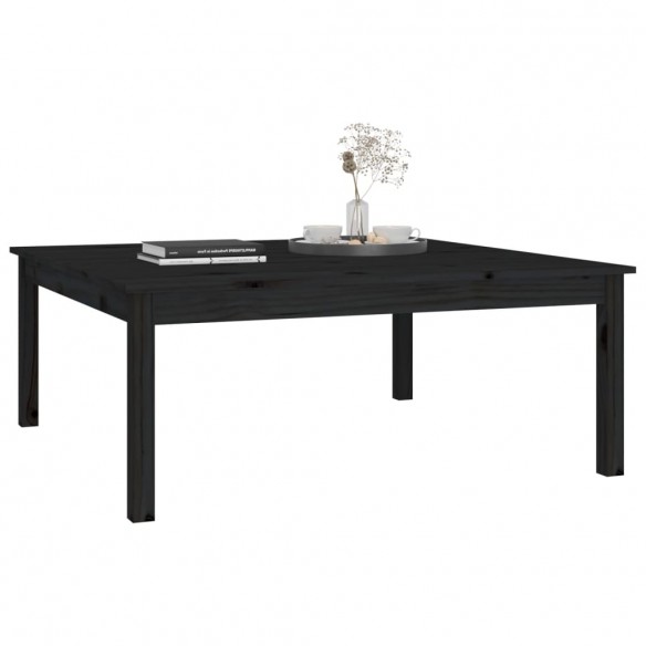 Table basse Noir 100x100x40 cm Bois massif de pin