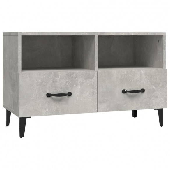 Meuble TV Gris béton 80x36x50 cm Bois d'ingénierie