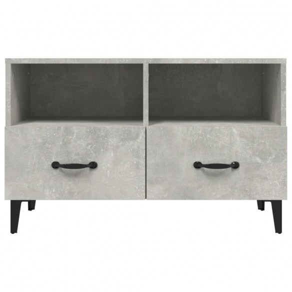 Meuble TV Gris béton 80x36x50 cm Bois d'ingénierie