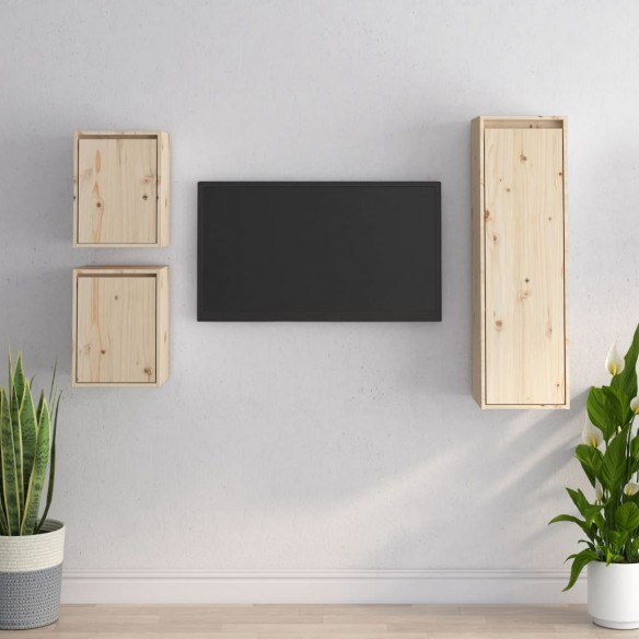 Meubles TV 3 pcs Bois massif de pin