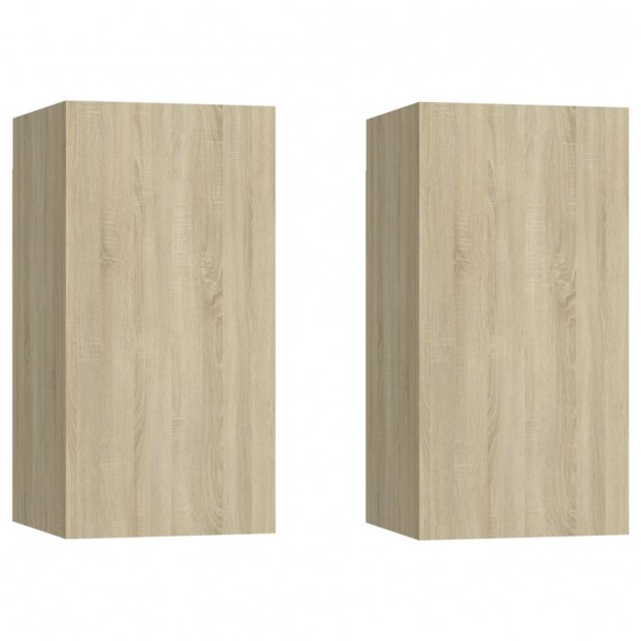 Meubles TV 2 pcs Chêne sonoma 30,5x30x60 cm Aggloméré