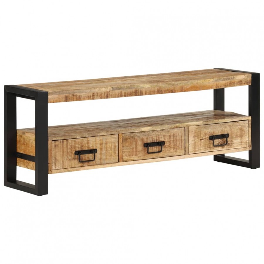 Meuble TV 120x30x45 cm Bois massif de manguier