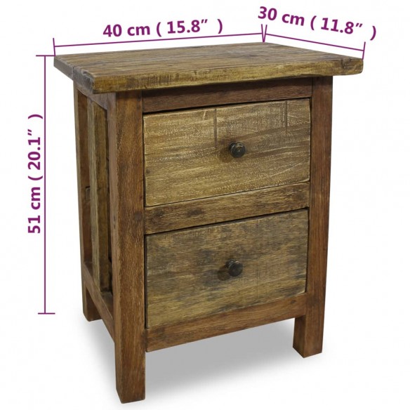 Table de chevet Bois de récupération massif 40 x 30 x 51 cm