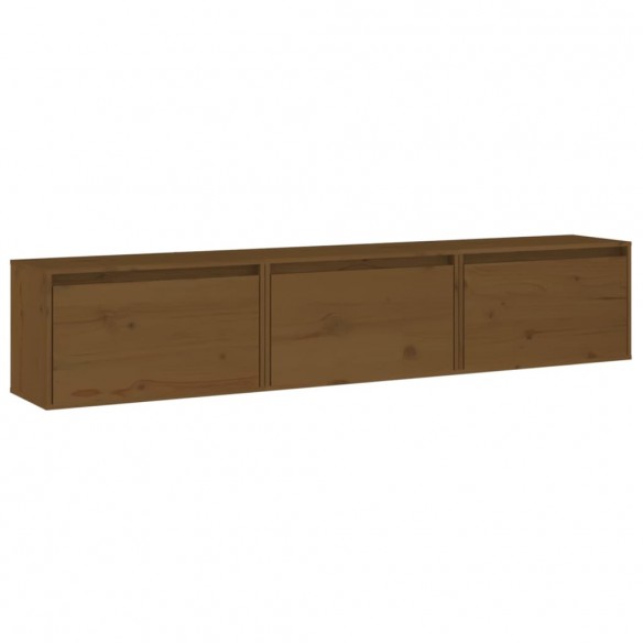 Meubles TV 3 pcs Marron miel Bois massif de pin