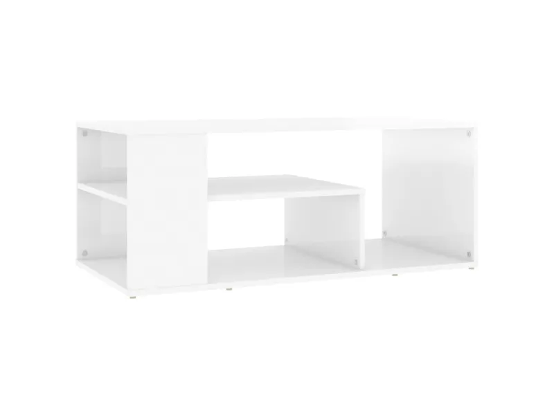 Table basse Blanc brillant 100x50x40 cm Aggloméré